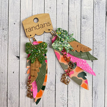 Load image into Gallery viewer, Randans fringe hoop earrings- camo *read entire description prior to ordering*