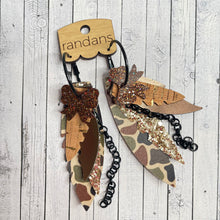 Load image into Gallery viewer, Randans fringe hoop earrings- camo *read entire description prior to ordering*