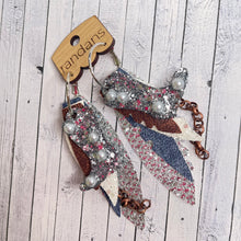 Load image into Gallery viewer, Randans fringe hoop earrings- denim boots pearls *read entire description prior to ordering*