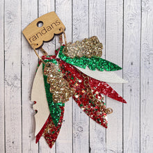 Load image into Gallery viewer, Randans fringe hoop earrings- christmas tree *read entire description prior to ordering*