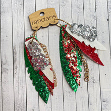 Load image into Gallery viewer, Randans fringe hoop earrings- christmas tree *read entire description prior to ordering*