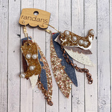 Load image into Gallery viewer, Randans fringe hoop earrings- denim boots pearls *read entire description prior to ordering*