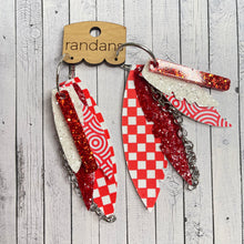 Load image into Gallery viewer, Randans fringe hoop earrings-  gameday *read entire description prior to ordering*