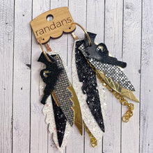 Load image into Gallery viewer, Randans fringe hoop earrings- mixed metal *read entire description prior to ordering*