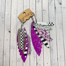 Load image into Gallery viewer, Randans fringe hoop earrings-  gameday *read entire description prior to ordering*