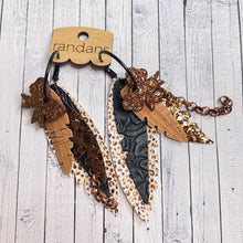 Load image into Gallery viewer, Randans fringe hoop earrings- leopard print *read entire description prior to ordering*
