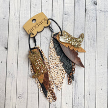 Load image into Gallery viewer, Randans fringe hoop earrings- leopard print *read entire description prior to ordering*