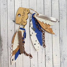 Load image into Gallery viewer, Randans fringe hoop earrings- cow print *read entire description prior to ordering*