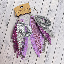 Load image into Gallery viewer, Randans fringe hoop earrings-  gameday *read entire description prior to ordering*