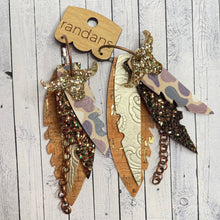 Load image into Gallery viewer, Randans fringe hoop earrings- camo *read entire description prior to ordering*