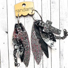 Load image into Gallery viewer, Randans fringe hoop earrings- mixed metal *read entire description prior to ordering*