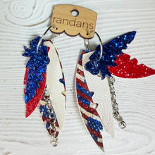 Load image into Gallery viewer, Randans fringe hoop earrings- gameday - fred