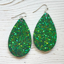 Load image into Gallery viewer, Randans Frameless Dangle Teardrops- green