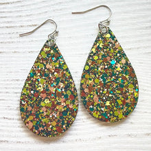 Load image into Gallery viewer, Randans Frameless Dangle Teardrops- green