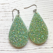 Load image into Gallery viewer, Randans Frameless Dangle Teardrops- green