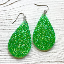 Load image into Gallery viewer, Randans Frameless Dangle Teardrops- green