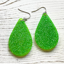 Load image into Gallery viewer, Randans Frameless Dangle Teardrops- green