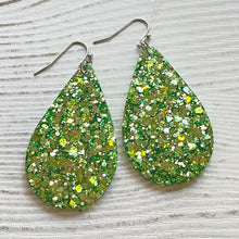 Load image into Gallery viewer, Randans Frameless Dangle Teardrops- green