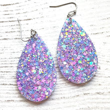Load image into Gallery viewer, Randans Frameless Dangle Teardrops- purple