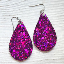 Load image into Gallery viewer, Randans Frameless Dangle Teardrops- purple
