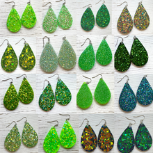 Load image into Gallery viewer, Randans Frameless Dangle Teardrops- green