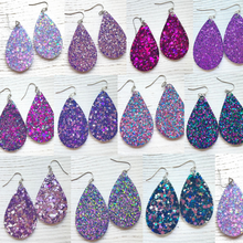Load image into Gallery viewer, Randans Frameless Dangle Teardrops- purple
