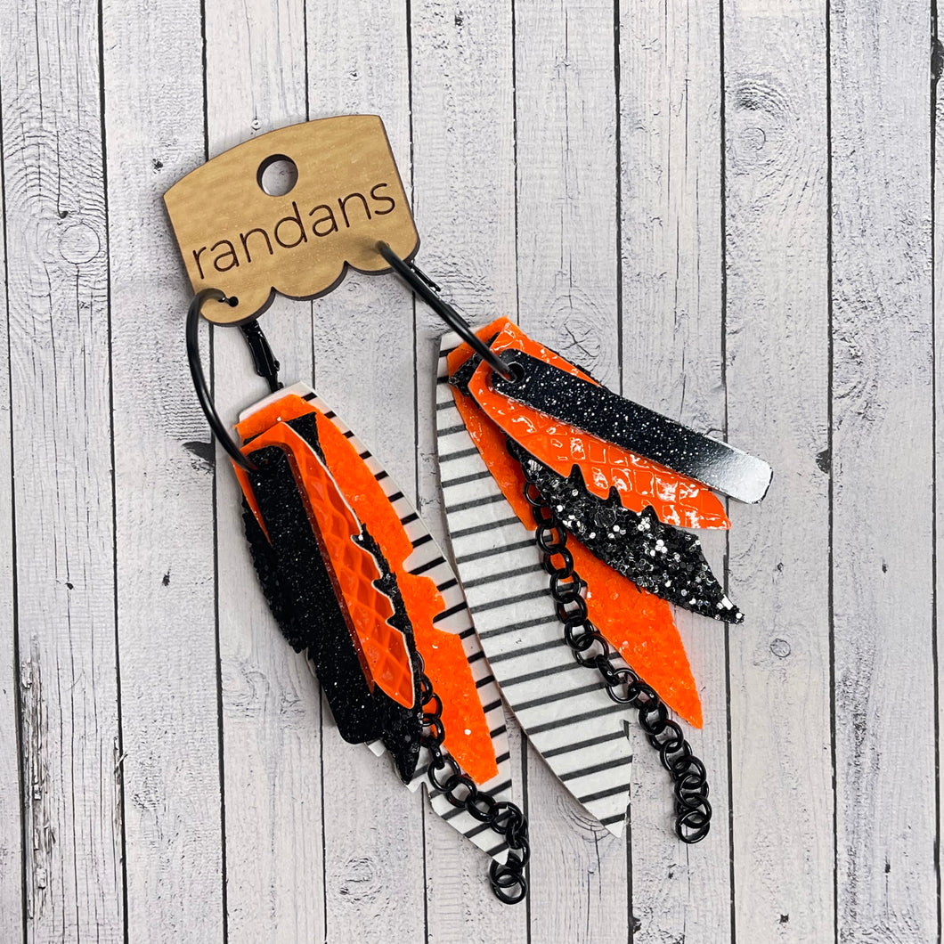 Randans fringe hoop earrings-  gameday *read entire description prior to ordering*