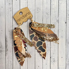 Load image into Gallery viewer, Randans fringe hoop earrings- camo *read entire description prior to ordering*
