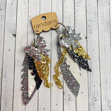 Load image into Gallery viewer, Randans fringe hoop earrings- mixed metal *read entire description prior to ordering*
