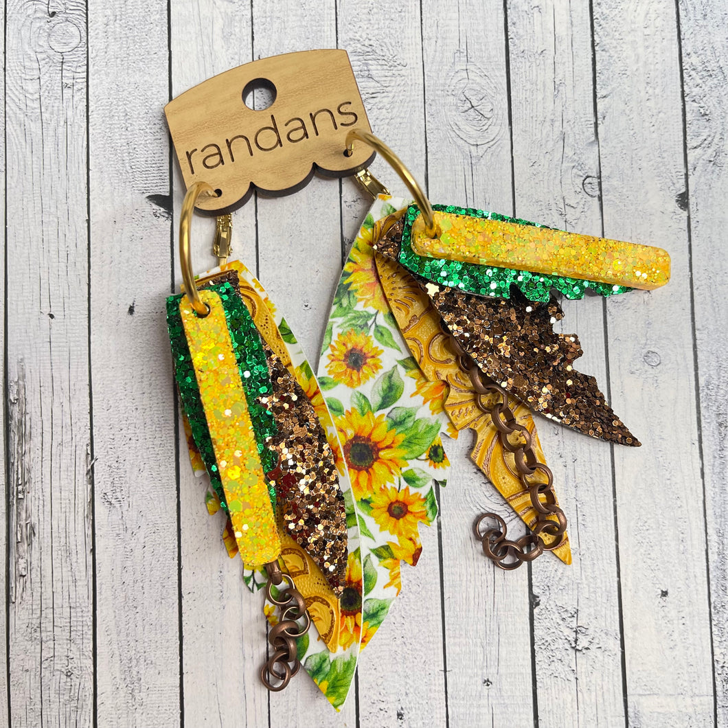 Randans fringe hoop earrings- sunflower *read entire description prior to ordering*