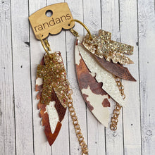 Load image into Gallery viewer, Randans fringe hoop earrings- cow print *read entire description prior to ordering*
