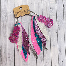 Load image into Gallery viewer, Randans fringe hoop earrings- christmas tree *read entire description prior to ordering*
