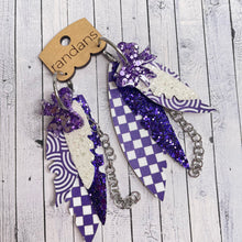 Load image into Gallery viewer, Randans fringe hoop earrings-  gameday *read entire description prior to ordering*
