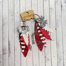 Load image into Gallery viewer, Randans fringe hoop earrings-  gameday *read entire description prior to ordering*
