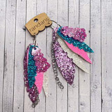 Load image into Gallery viewer, Randans fringe hoop earrings- christmas tree *read entire description prior to ordering*
