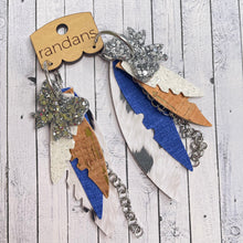 Load image into Gallery viewer, Randans fringe hoop earrings- cow print *read entire description prior to ordering*
