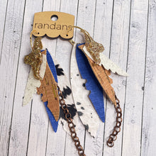 Load image into Gallery viewer, Randans fringe hoop earrings- cow print *read entire description prior to ordering*
