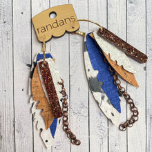 Load image into Gallery viewer, Randans fringe hoop earrings- cow print *read entire description prior to ordering*
