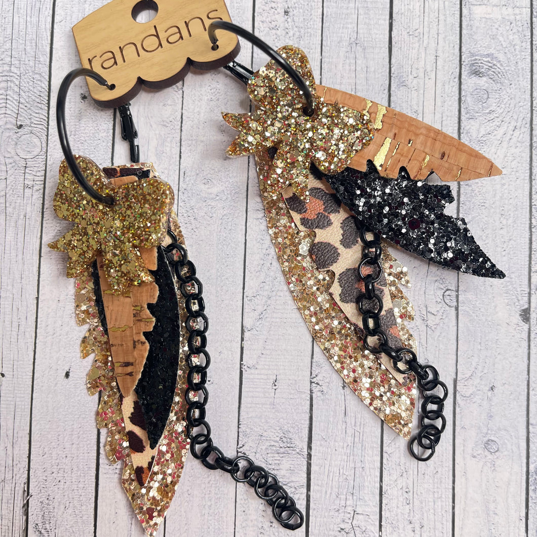 Randans fringe hoop earrings- leopard print *read entire description prior to ordering*