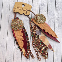 Load image into Gallery viewer, Randans fringe hoop earrings- camo *read entire description prior to ordering*
