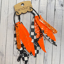 Load image into Gallery viewer, Randans fringe hoop earrings-  gameday *read entire description prior to ordering*
