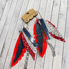 Load image into Gallery viewer, Randans fringe hoop earrings-  gameday *read entire description prior to ordering*
