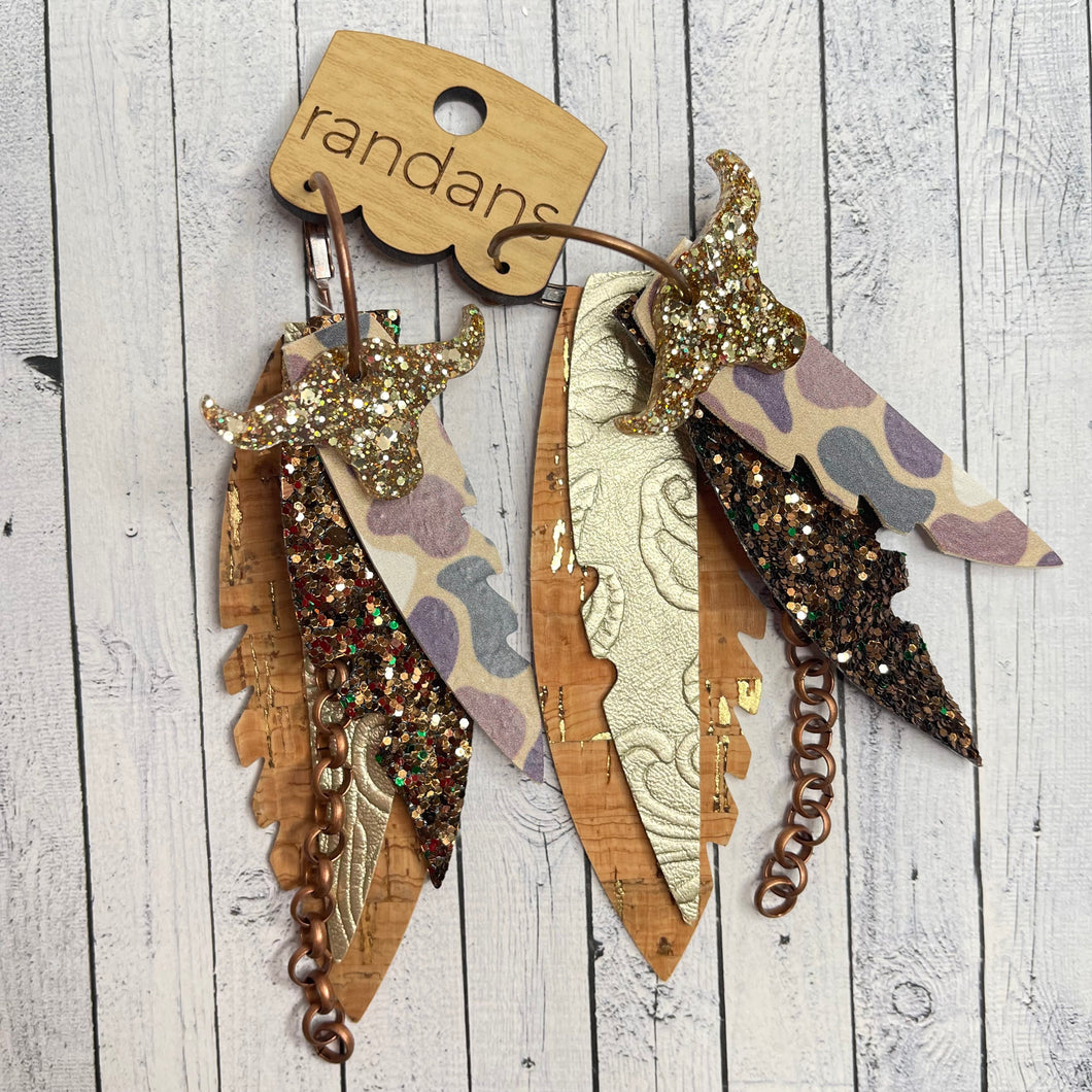 Randans fringe hoop earrings- camo *read entire description prior to ordering*