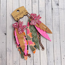 Load image into Gallery viewer, Randans fringe hoop earrings- camo *read entire description prior to ordering*
