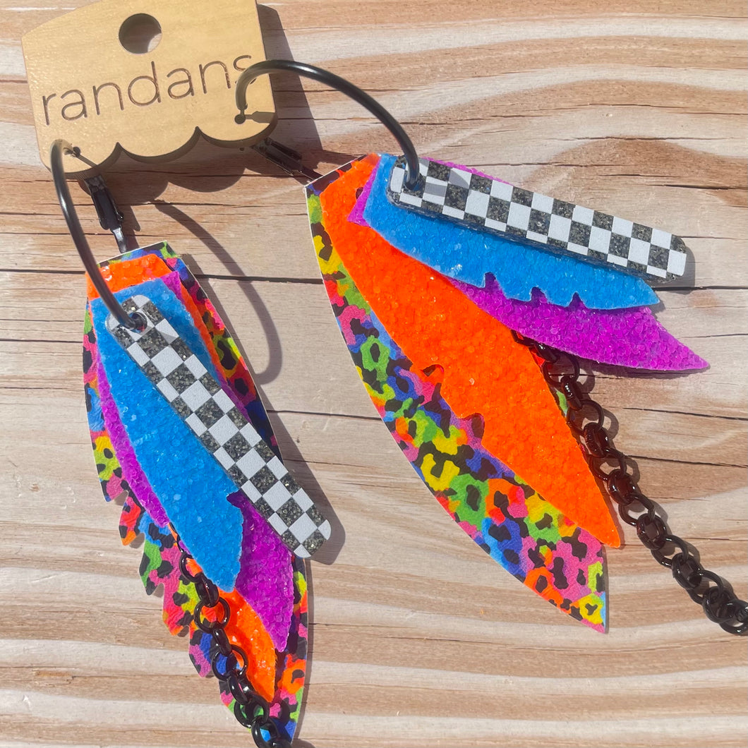 Randans fringe hoop earrings- neons *read entire description prior to ordering*