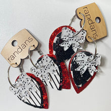 Load image into Gallery viewer, Randans fringe hoop earrings-  gameday *read entire description prior to ordering*
