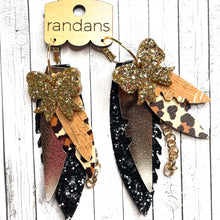 Load image into Gallery viewer, Randans fringe hoop earrings- leopard print *read entire description prior to ordering*
