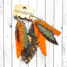 Load image into Gallery viewer, Randans fringe hoop earrings- camo *read entire description prior to ordering*
