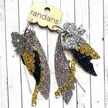 Load image into Gallery viewer, Randans fringe hoop earrings- mixed metal *read entire description prior to ordering*
