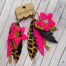 Load image into Gallery viewer, Randans fringe hoop earrings- animal print- Owen

